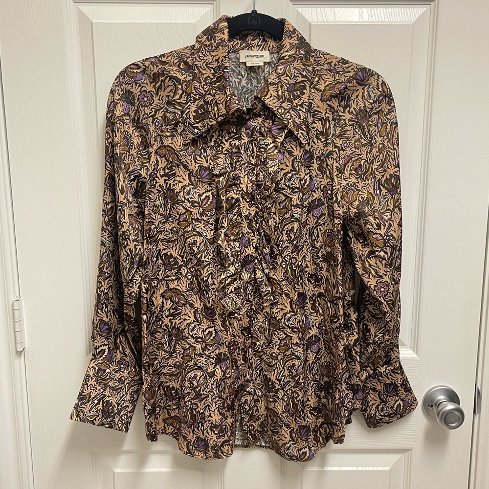 Zadig & Voltaire Pattern Button Down Blouse - image 1
